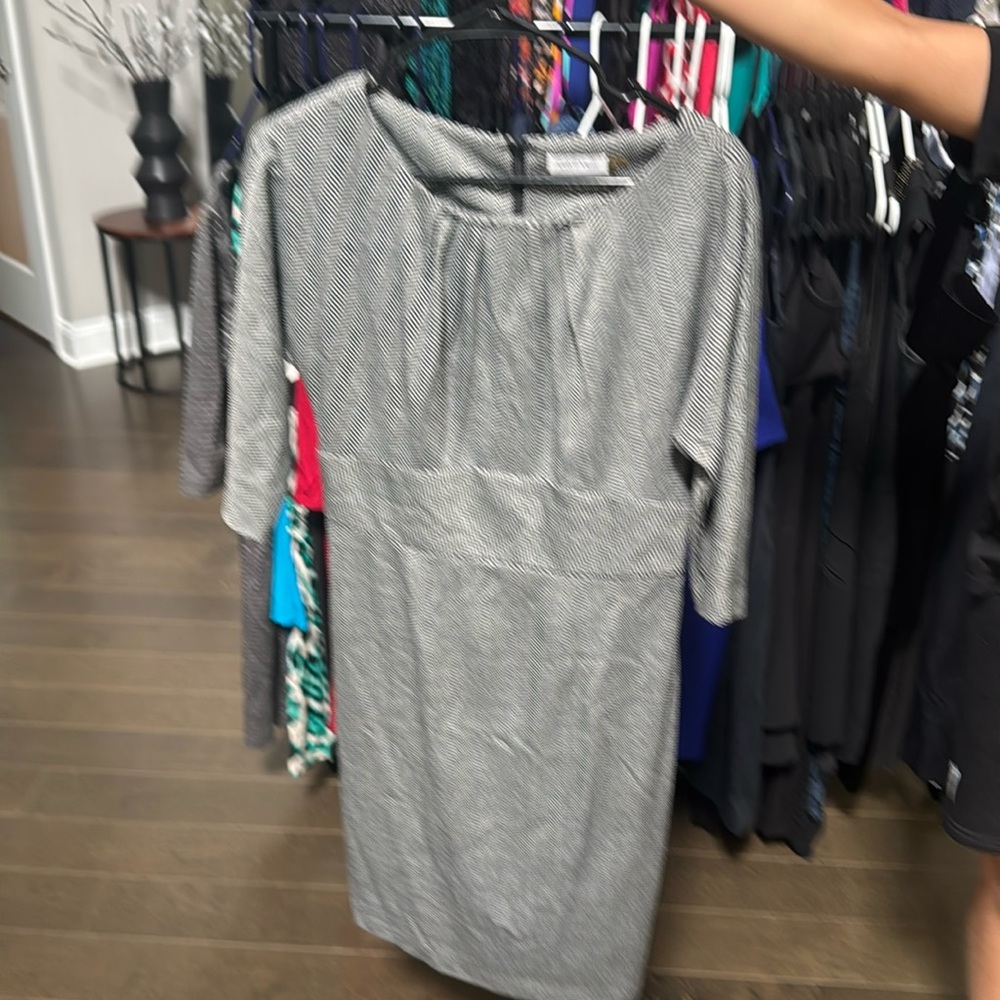 Calvin Klein Black And White Dress 8